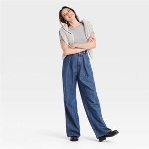 Women's High-Rise Two Way Denim
Trousers - Universal Thread™ Dark Wash new